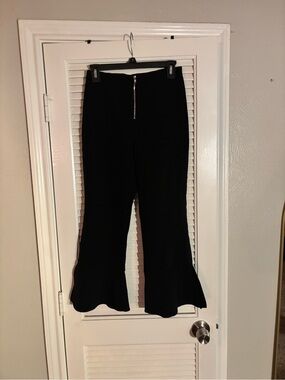 Blue Blush Black Flared Hem Bootcut Pants